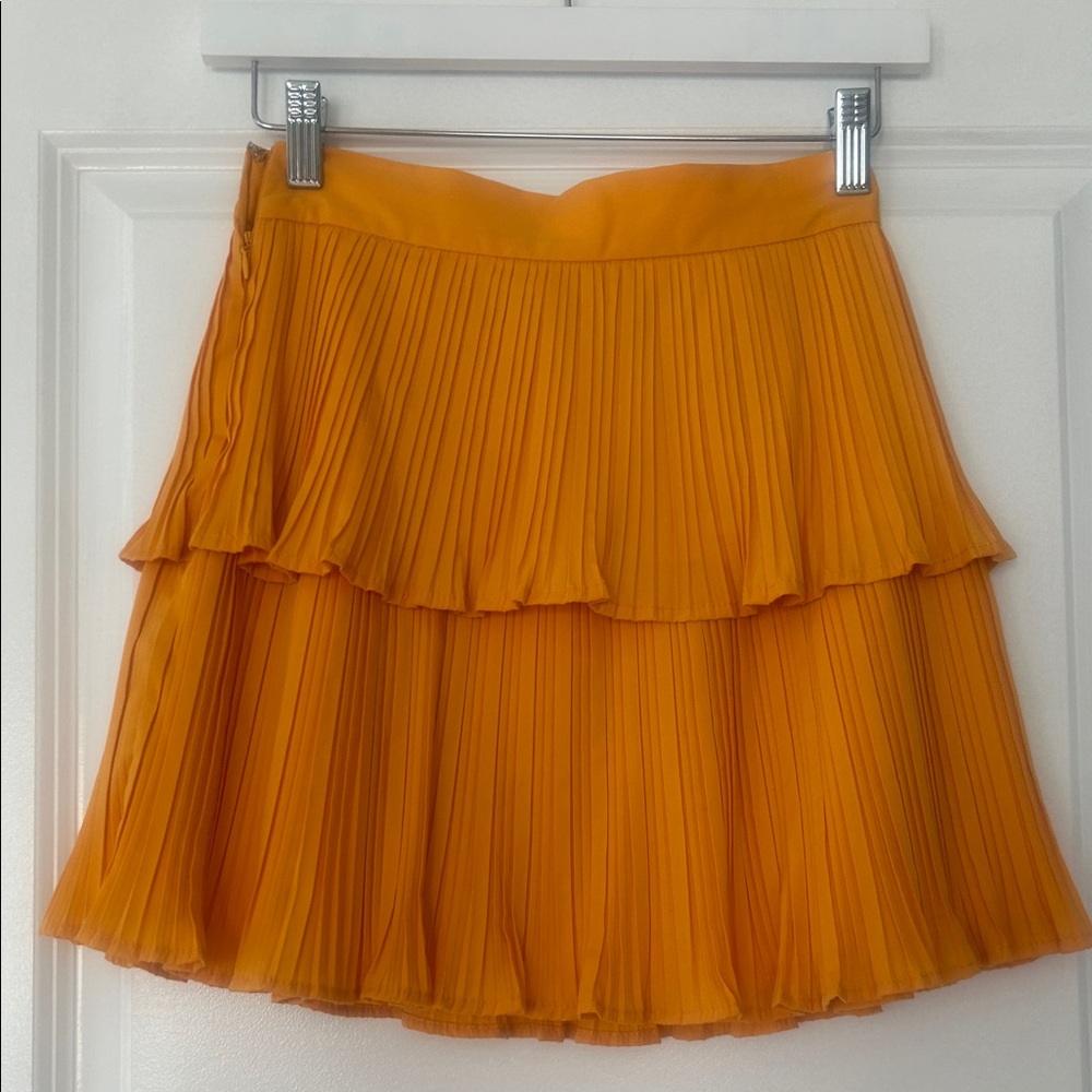 Lulu's Vibrant Orange Pleated Mini Skirt - Picture 4 of 6